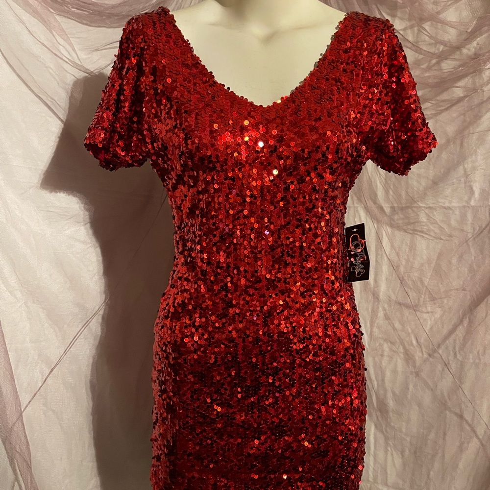 NWT “Profile” RED sequin dress